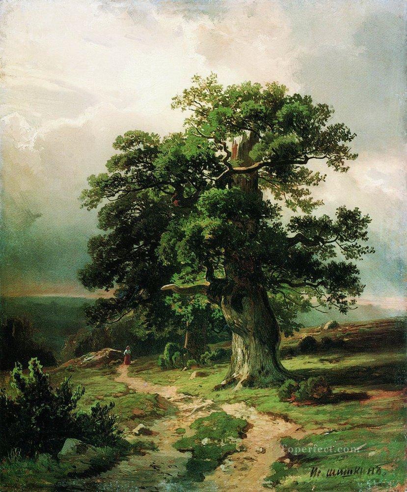 oak 1865 classical landscape Ivan Ivanovich Oil Paintings